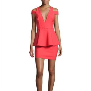 Milly ‘Simona’ Cold-Shoulder Peplum Cocktail Dress